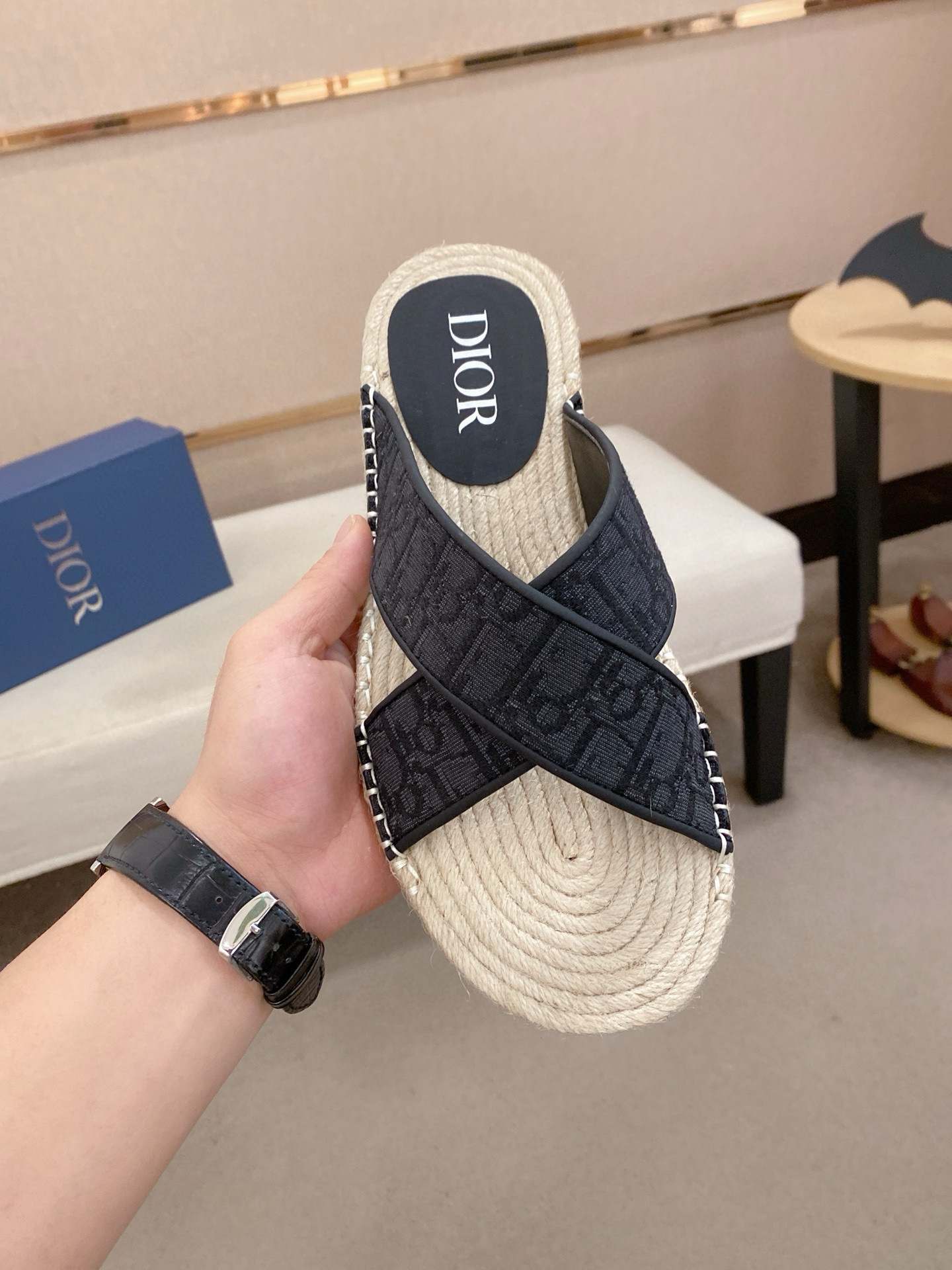 디올 남자 슬리퍼