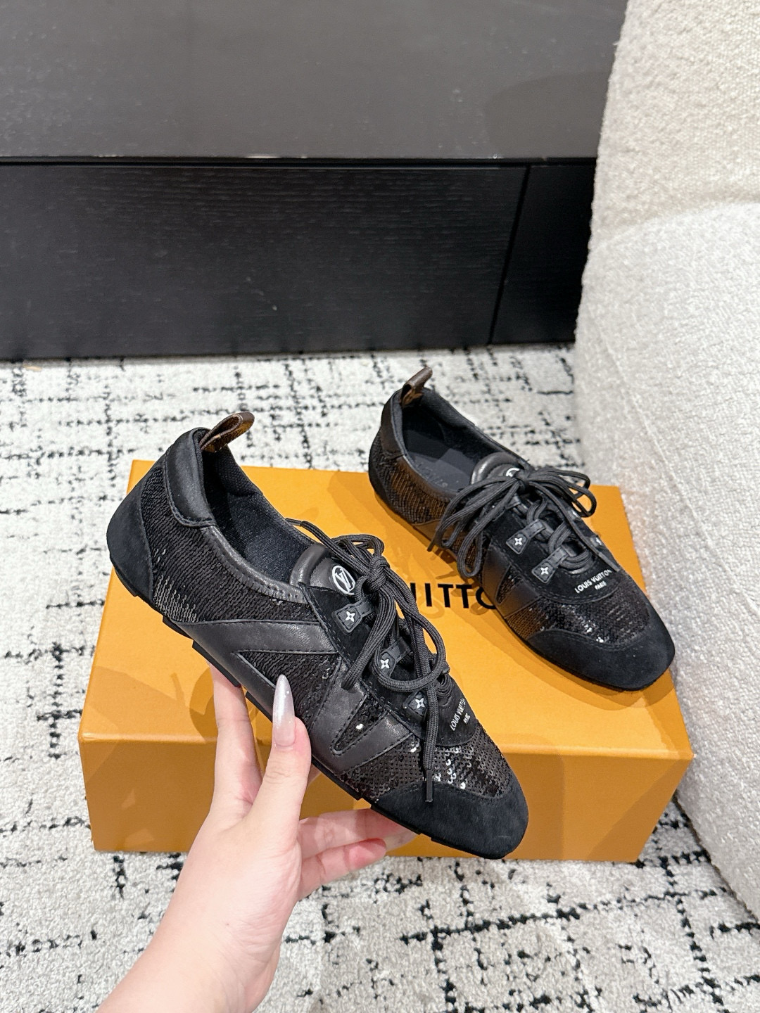 루이비통 1.5cm 남녀공용 신발 운동화 스니커즈