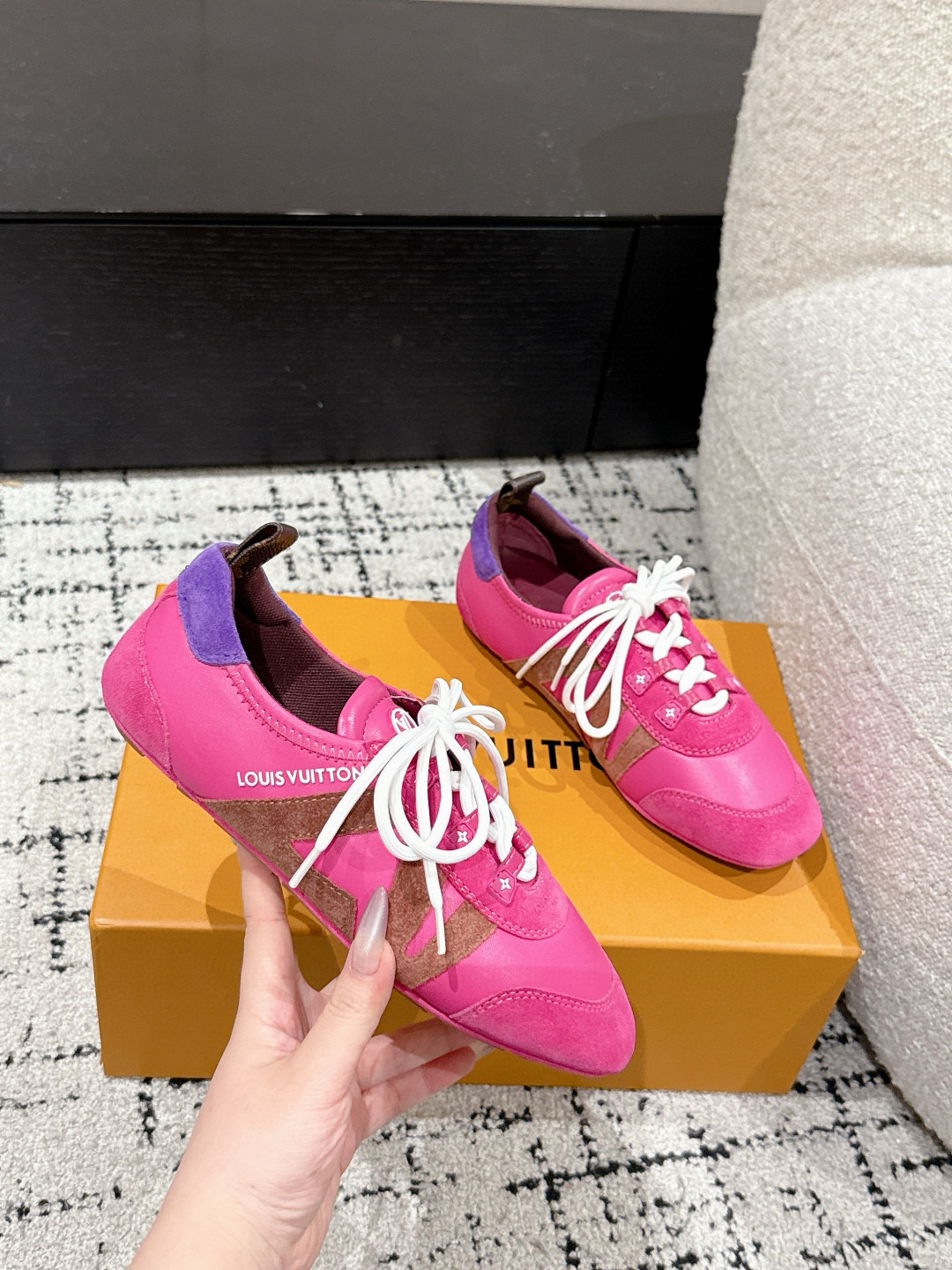 루이비통 1.5cm 남녀공용 신발 운동화 스니커즈