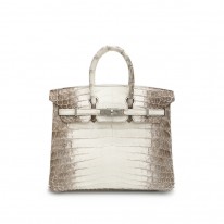 에르메스 퀸의 상징 히말라야 은장 버킨백 25 악어가죽
