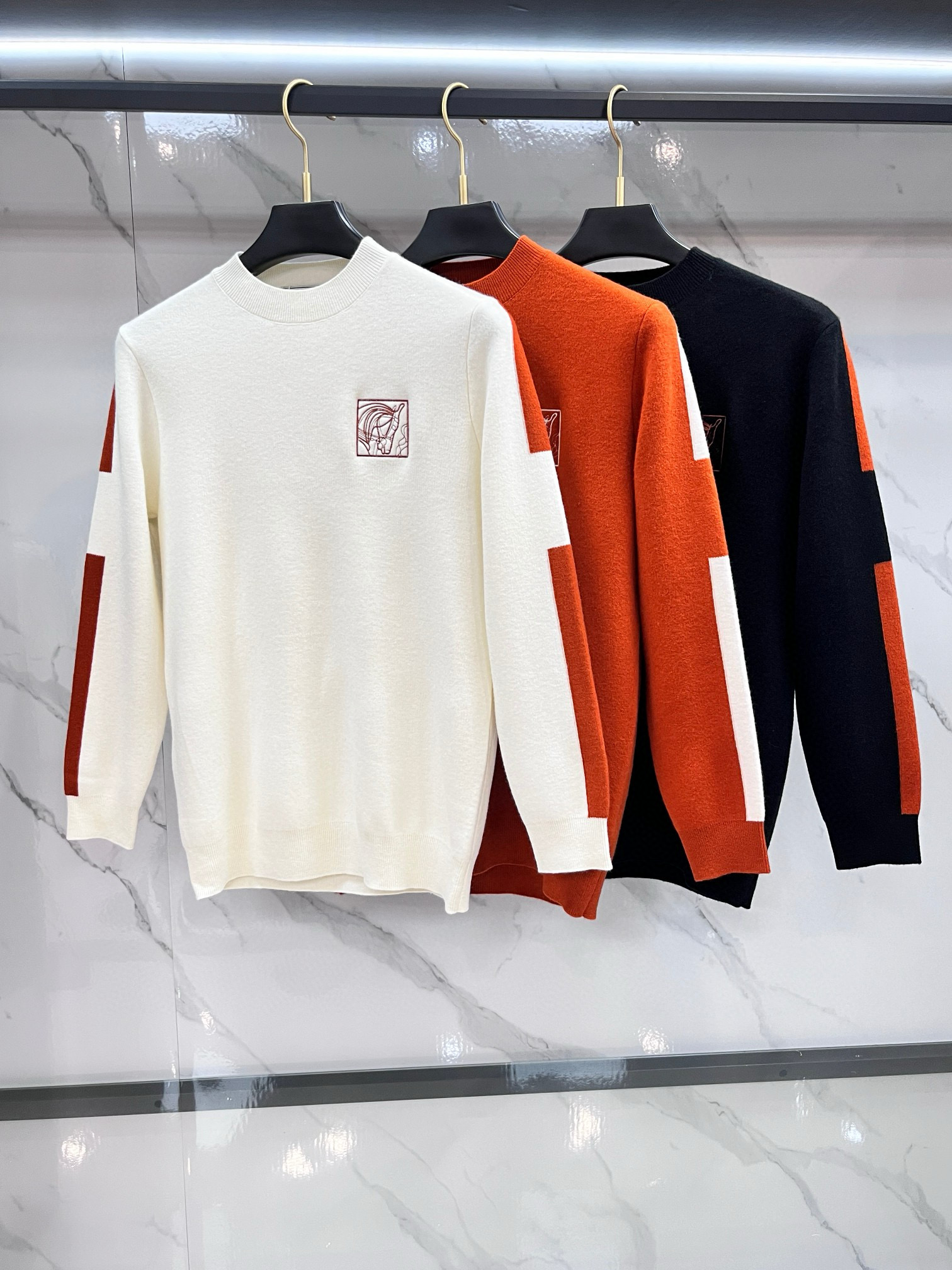 에르메스 3컬러 남자 니트